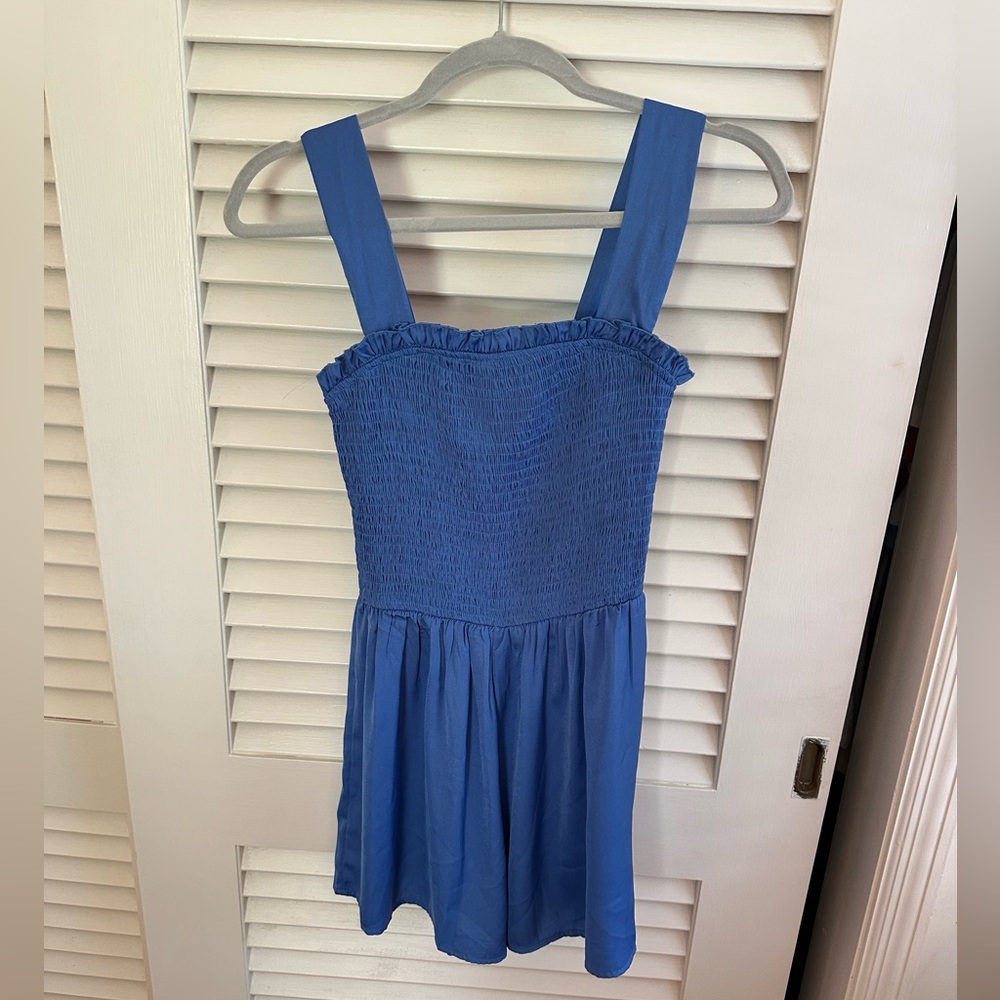blue satin romper